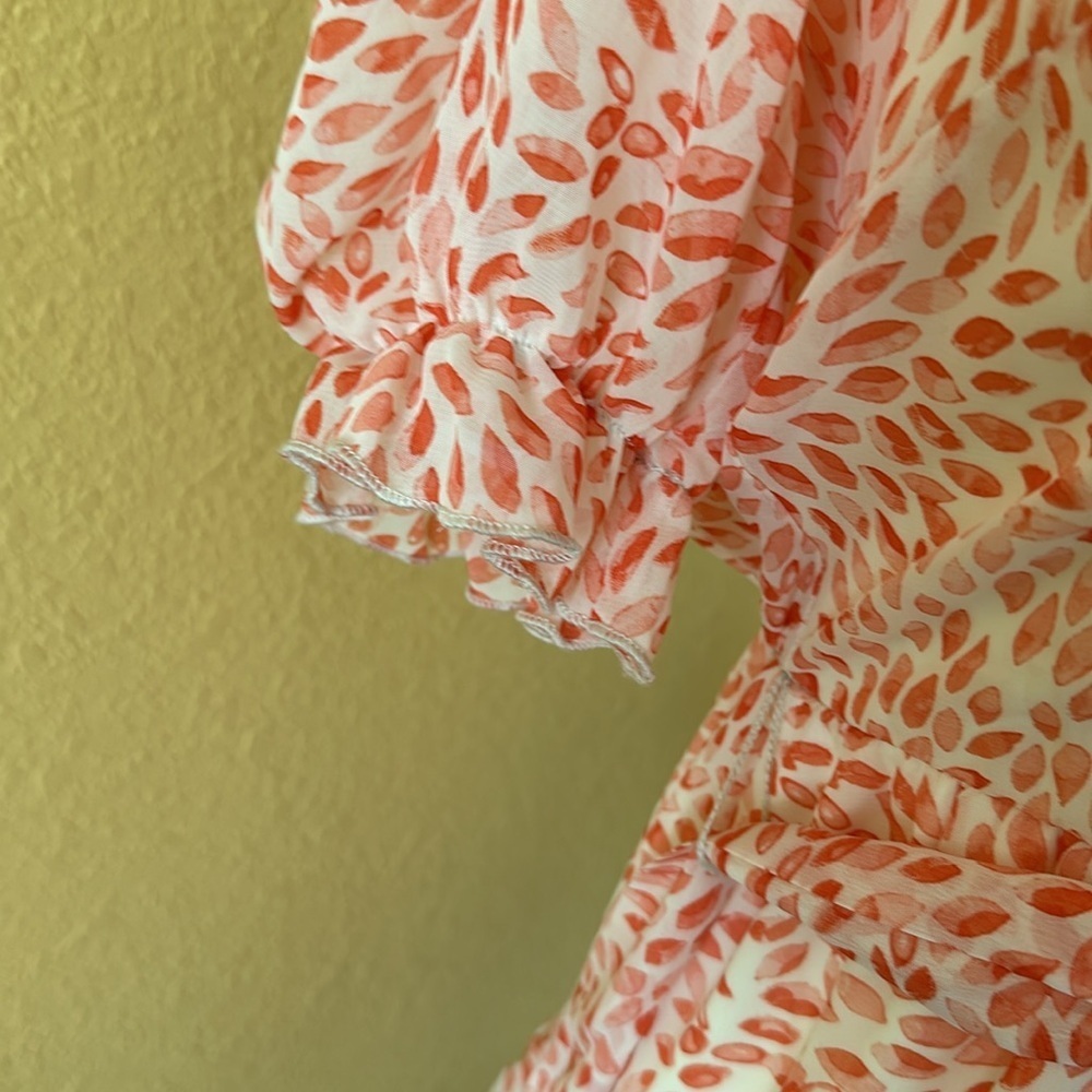 NWT Kate and Lily dress with 3 tiered hem red motif on cream Sz6 - Picture 4 of 9
